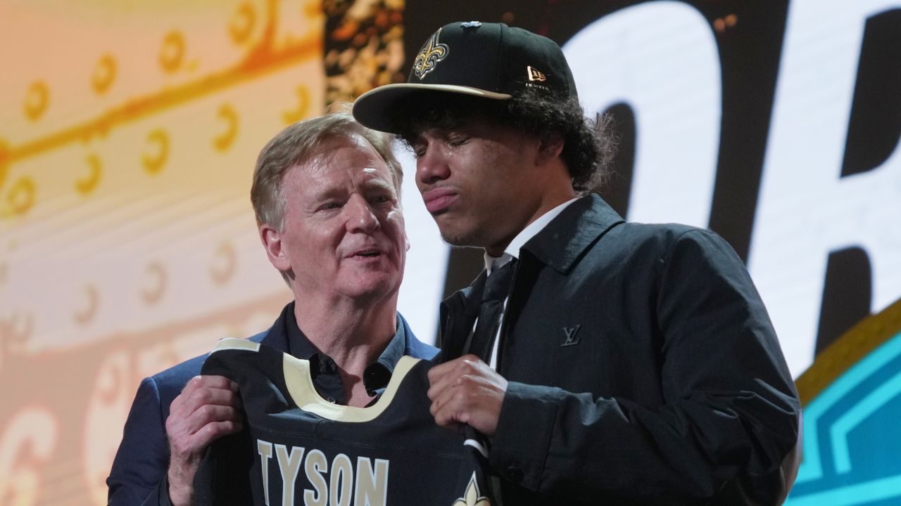 WR Jordyn Tyson emotional after Saints draft him at No. 8: ‘The Lord’s doing work on me’